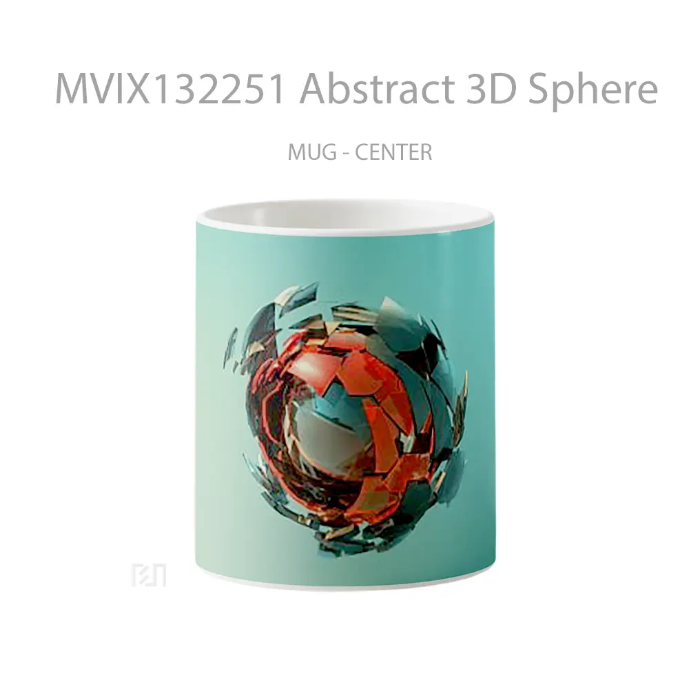 Mug Abstract 3D Sphere Gelas Seni Modern