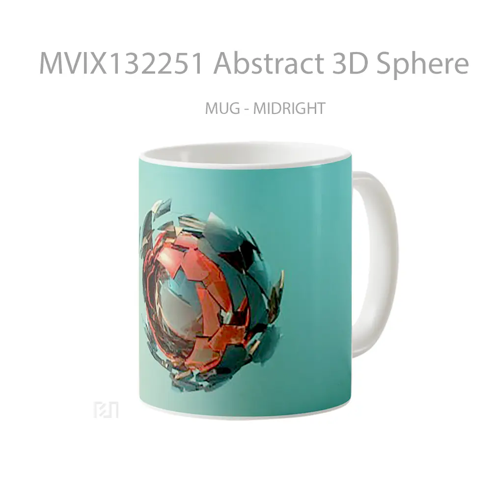 Mug Abstract 3D Sphere Gelas Seni Modern - All-side / Desain