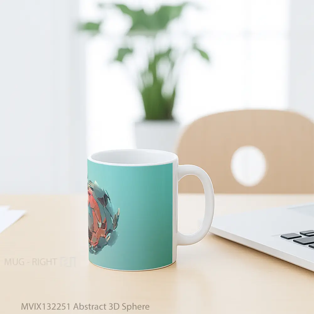 Mug Abstract 3D Sphere Gelas Seni Modern - All-side / Desain
