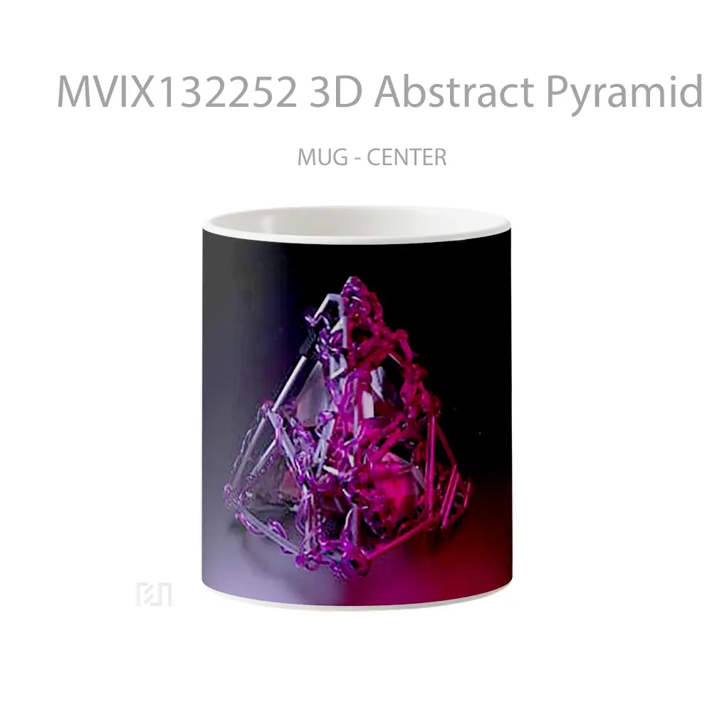 Mug 3D Abstract Pyramid Gelas Seni Modern