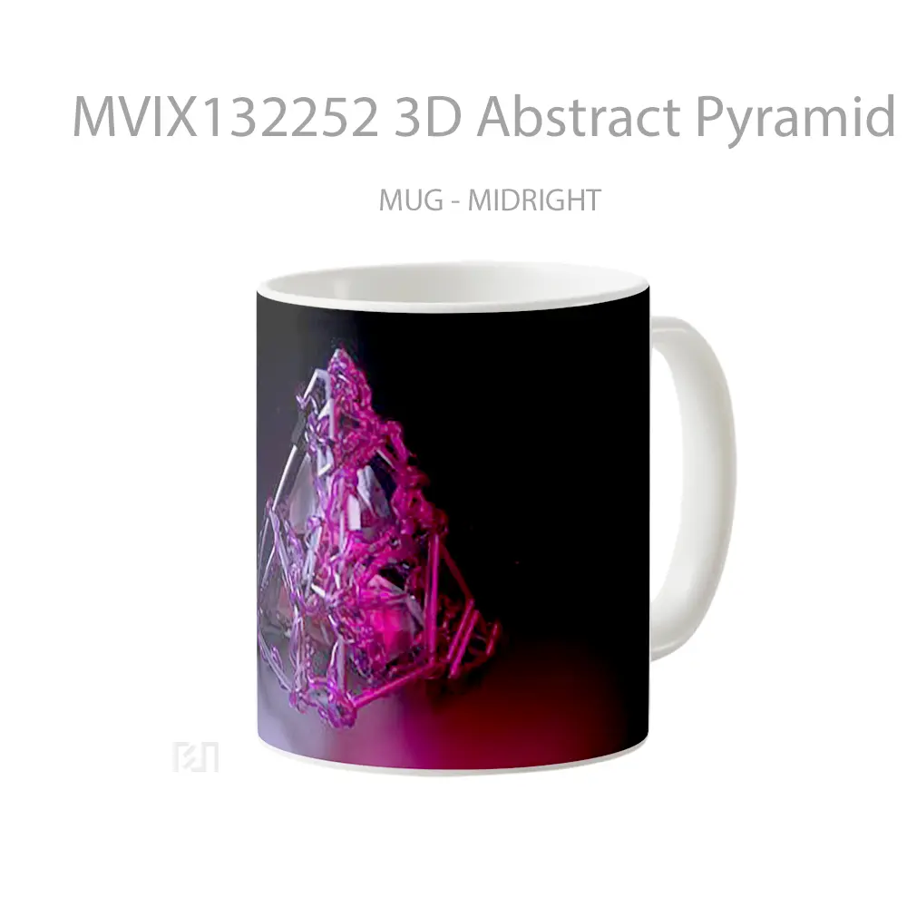 Mug 3D Abstract Pyramid Gelas Seni Modern - All-side / Desain