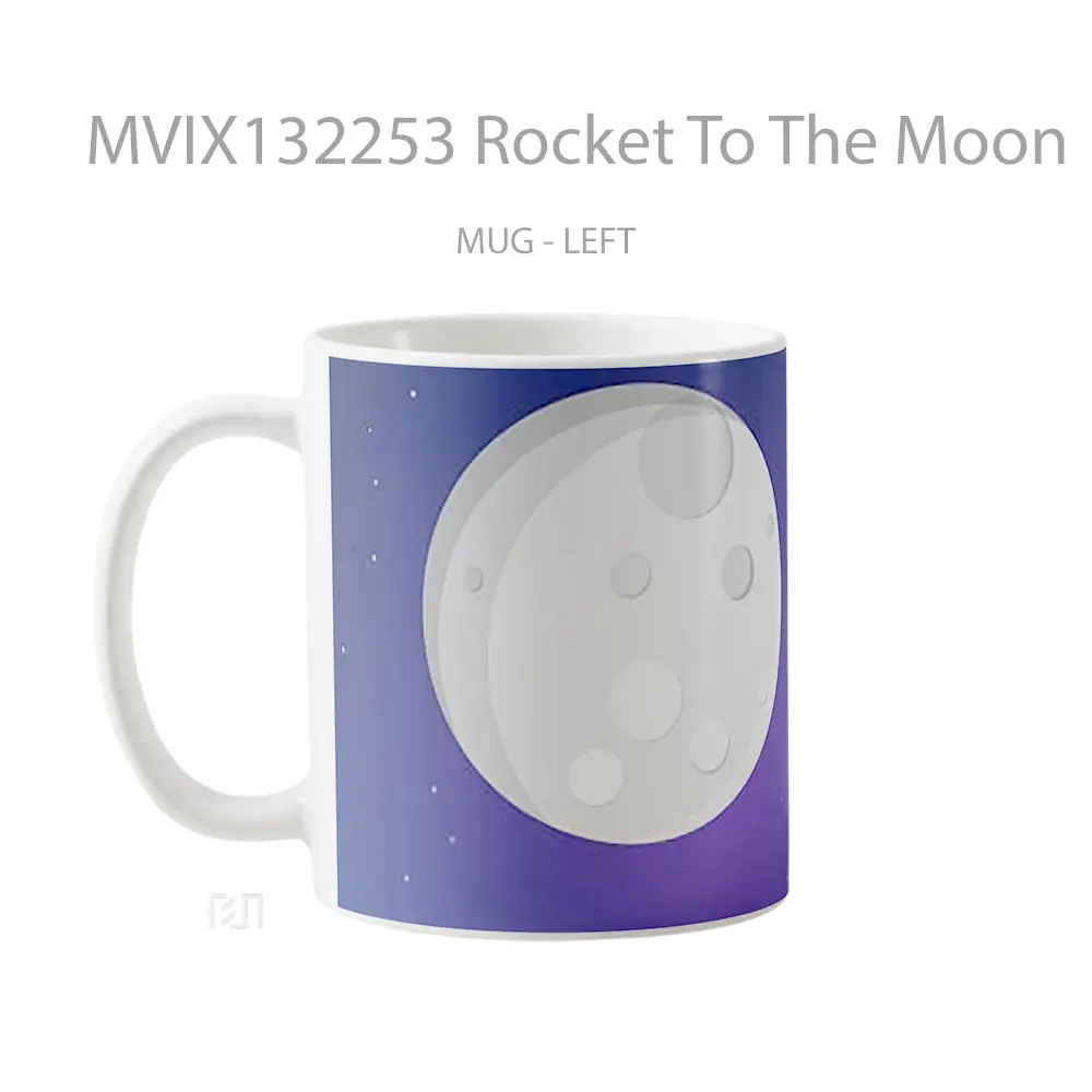 Mug Rocket To The Moon Gelas Astronomi - All-side / Desain