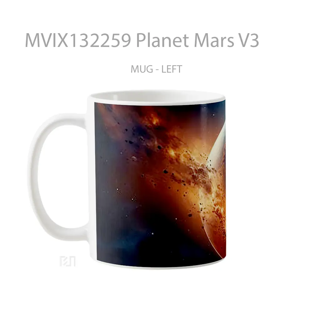 Mug Planet Mars V3 Gelas Astronomi - All-side / Desain