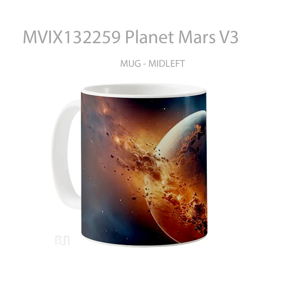 Mug Planet Mars V3 Gelas Astronomi - All-side / Desain