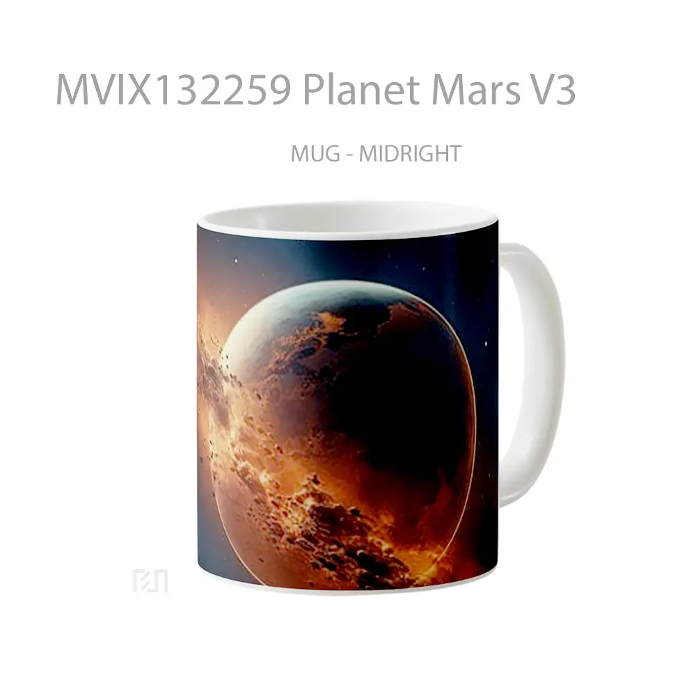 Mug Planet Mars V3 Gelas Astronomi - All-side / Desain