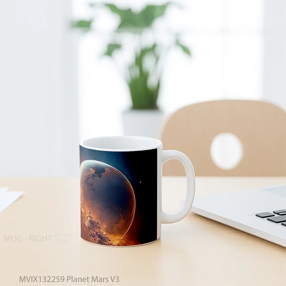 Mug Planet Mars V3 Gelas Astronomi - All-side / Desain