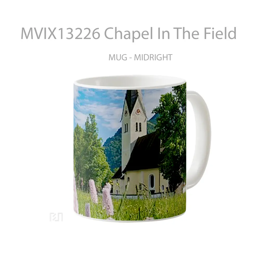 Mug Chapel In The Field Gelas Pemandangan Alam - All-side / Desain