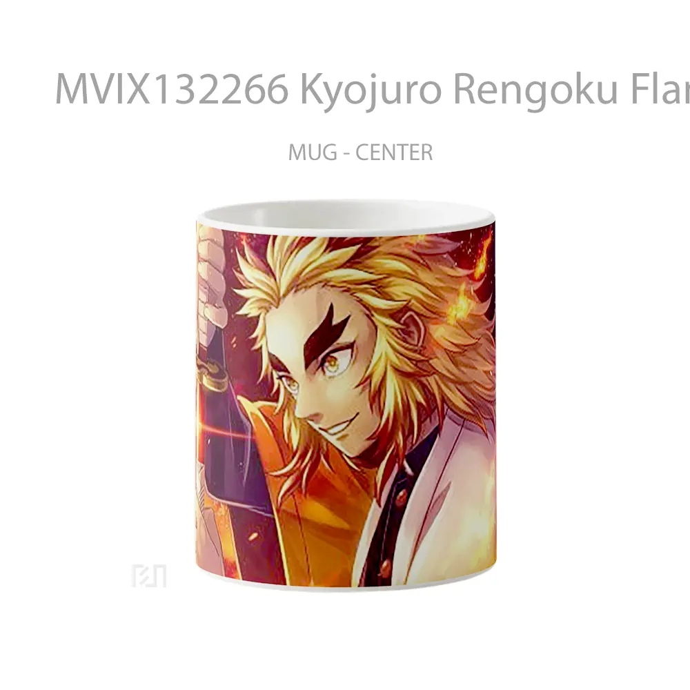 Mug Kyojuro Rengoku Flame Tiger V1 Gelas Hewan Lucu
