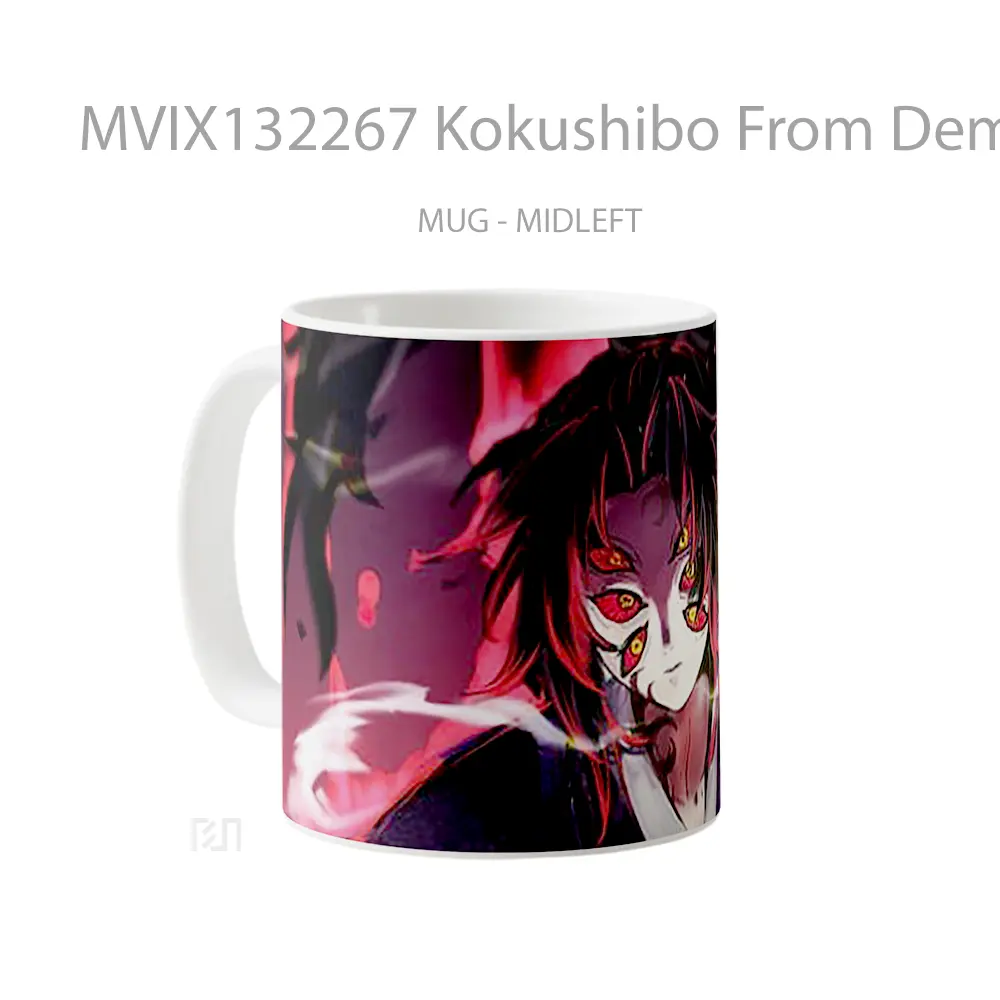 Mug Kokushibo From Demon Slayer V1 Cangkir Anime - All-side / Desain