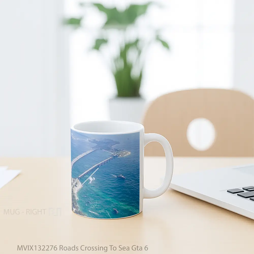 Mug Roads Crossing To Sea Gta 6 Gelas Pemandangan Alam - All-side / Desain