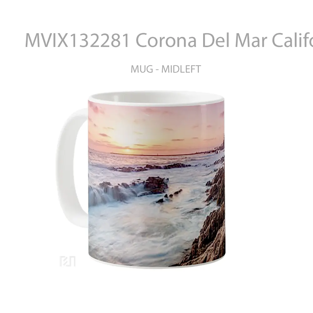 Mug Corona Del Mar California V1 Gelas Keramik Unik - All-side / Desain