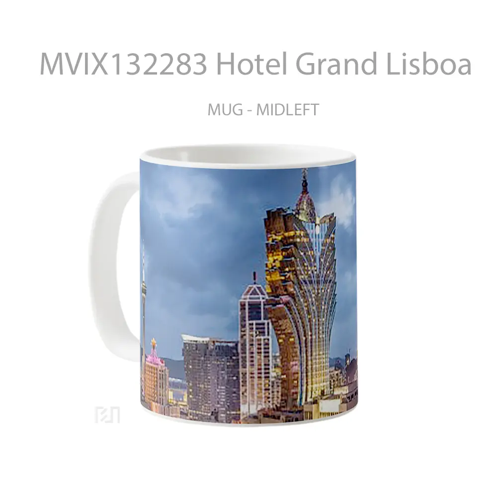 Mug Hotel Grand Lisboa Gelas Keramik Unik - All-side / Desain