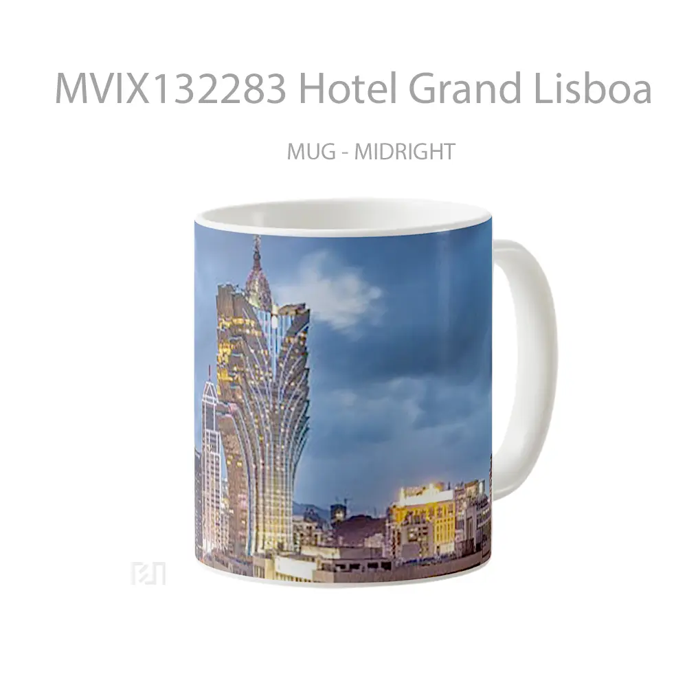 Mug Hotel Grand Lisboa Gelas Keramik Unik - All-side / Desain