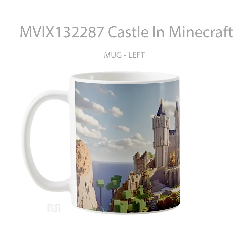 Mug Castle In Minecraft Cangkir Gamer - All-side / Desain
