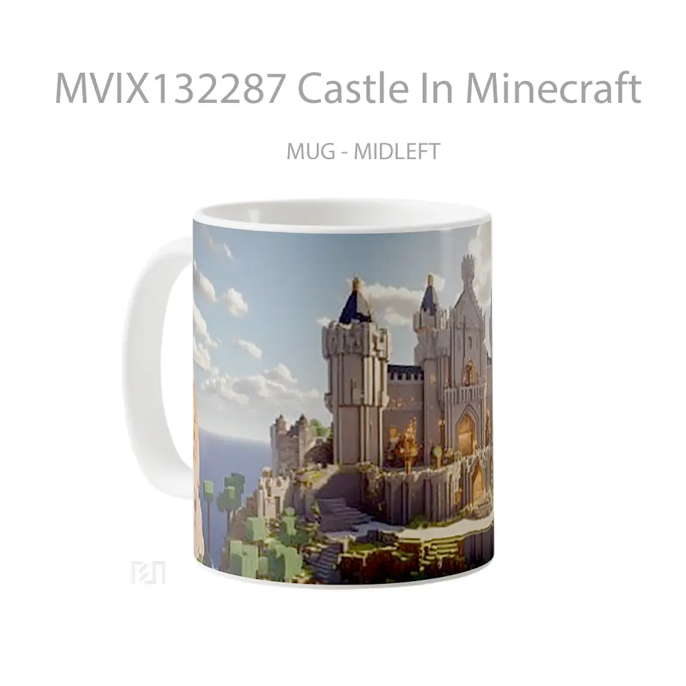 Mug Castle In Minecraft Cangkir Gamer - All-side / Desain