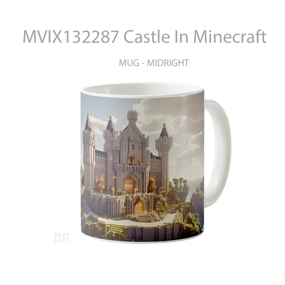 Mug Castle In Minecraft Cangkir Gamer - All-side / Desain