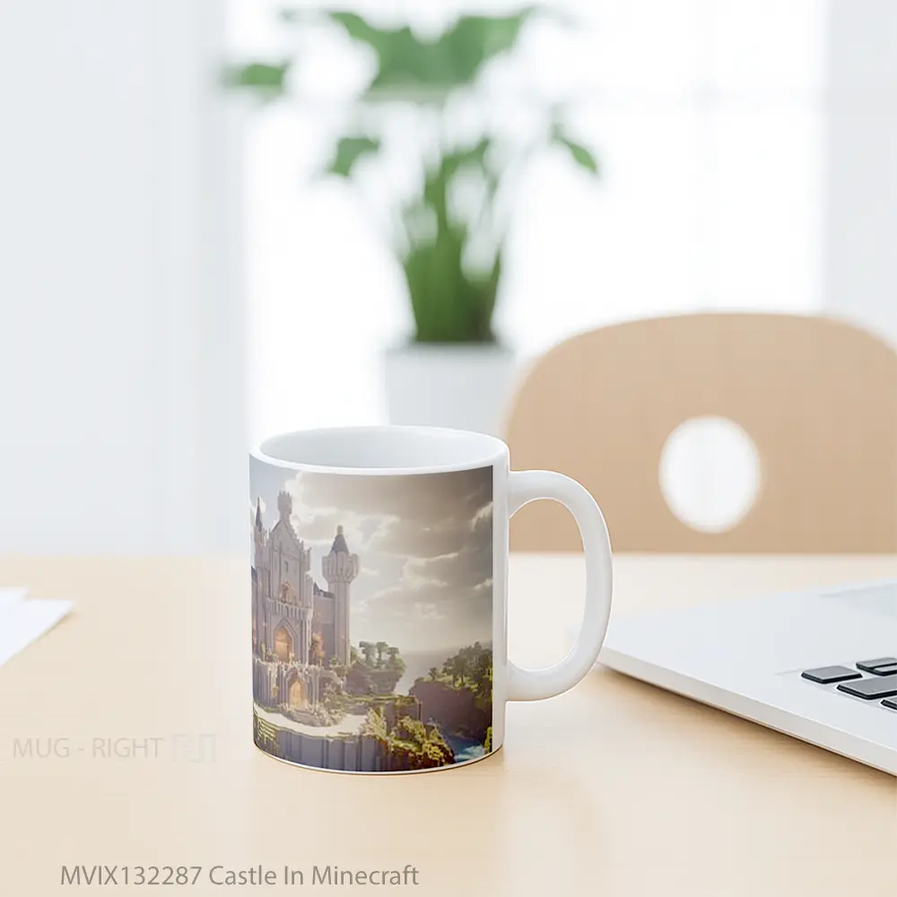 Mug Castle In Minecraft Cangkir Gamer - All-side / Desain