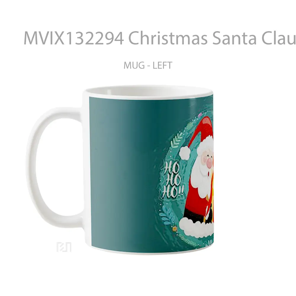 Mug Christmas Santa Claus Illustration Gelas Seni Modern - All-side / Desain