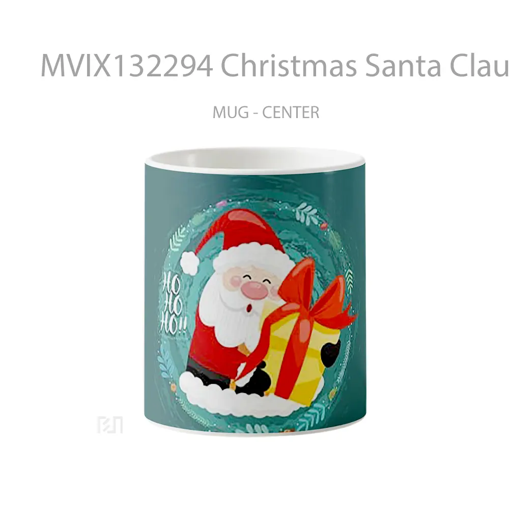 Mug Christmas Santa Claus Illustration Gelas Seni Modern