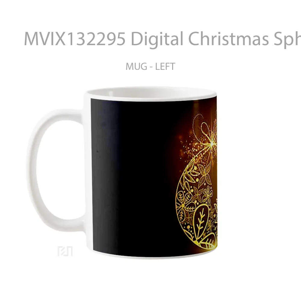 Mug Digital Christmas Sphere Gelas Keramik Unik - All-side / Desain