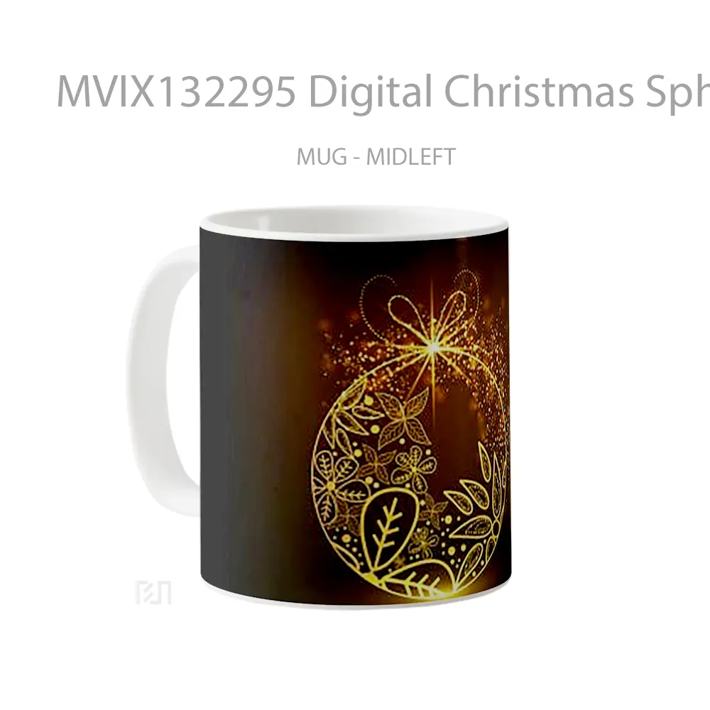 Mug Digital Christmas Sphere Gelas Keramik Unik - All-side / Desain