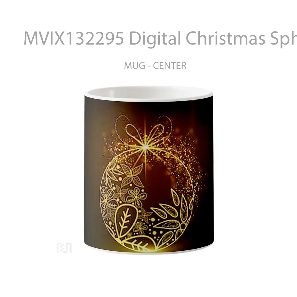 Mug Digital Christmas Sphere Gelas Keramik Unik