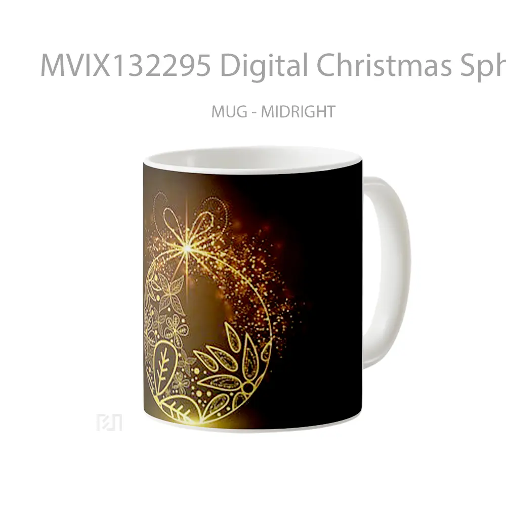 Mug Digital Christmas Sphere Gelas Keramik Unik - All-side / Desain