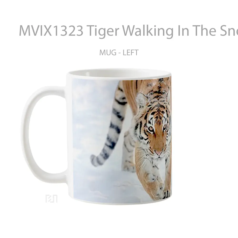 Mug Tiger Walking In The Snow Gelas Hewan Lucu - All-side / Desain