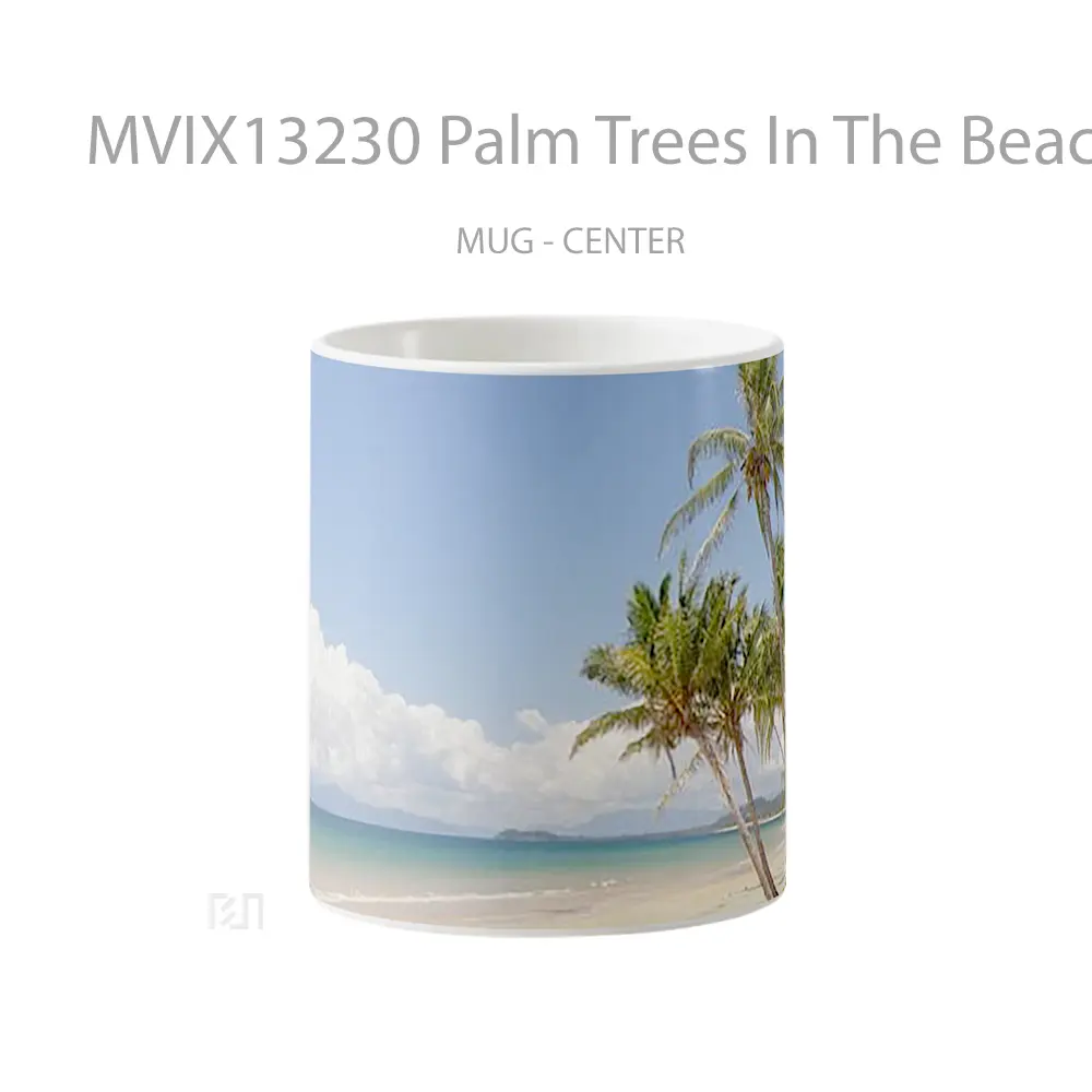 Mug Palm Trees In The Beach Gelas Pemandangan Alam