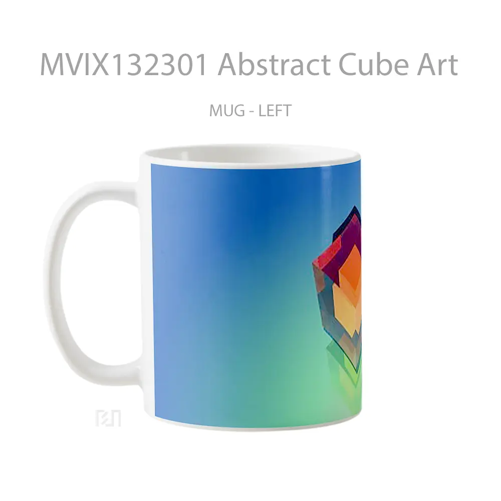 Mug Abstract Cube Art Gelas Seni Modern - All-side / Desain