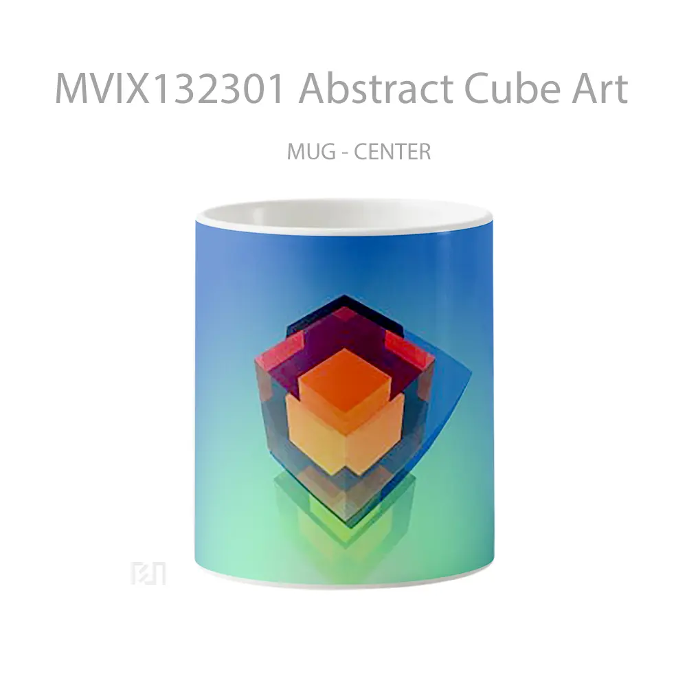 Mug Abstract Cube Art Gelas Seni Modern
