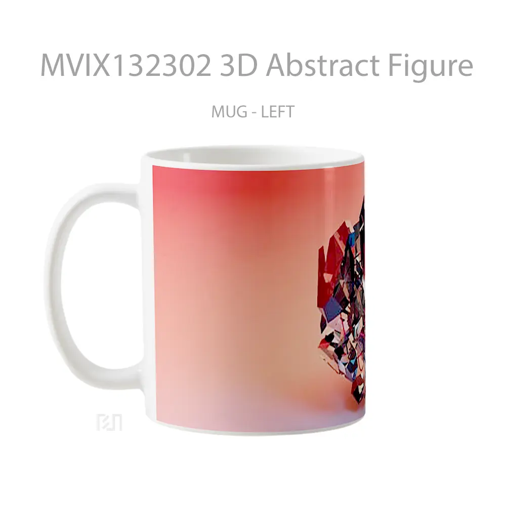 Mug 3D Abstract Figure Gelas Seni Modern - All-side / Desain