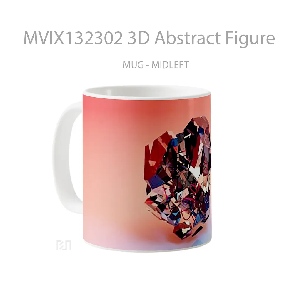 Mug 3D Abstract Figure Gelas Seni Modern - All-side / Desain