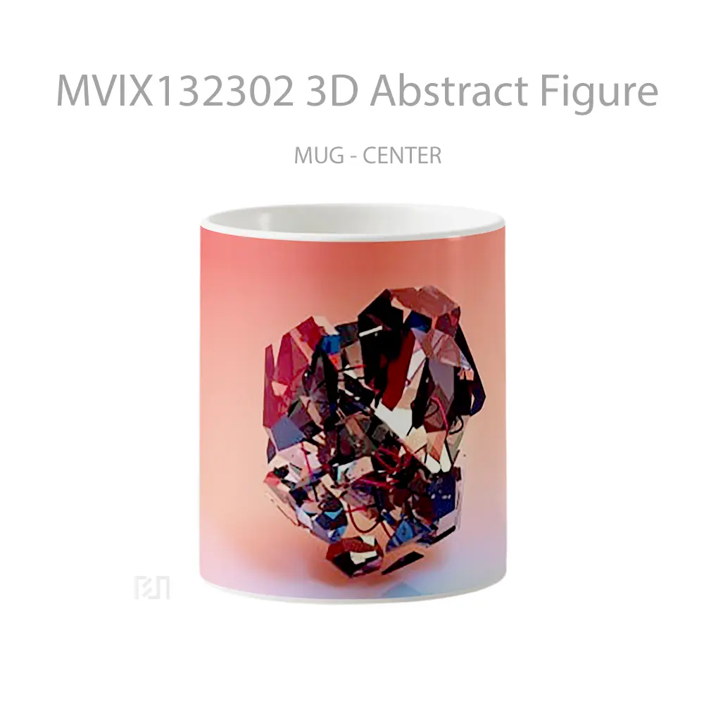 Mug 3D Abstract Figure Gelas Seni Modern