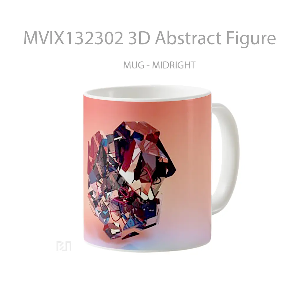 Mug 3D Abstract Figure Gelas Seni Modern - All-side / Desain