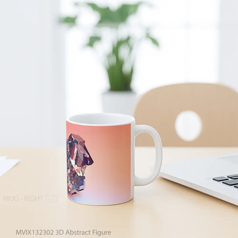 Mug 3D Abstract Figure Gelas Seni Modern - All-side / Desain