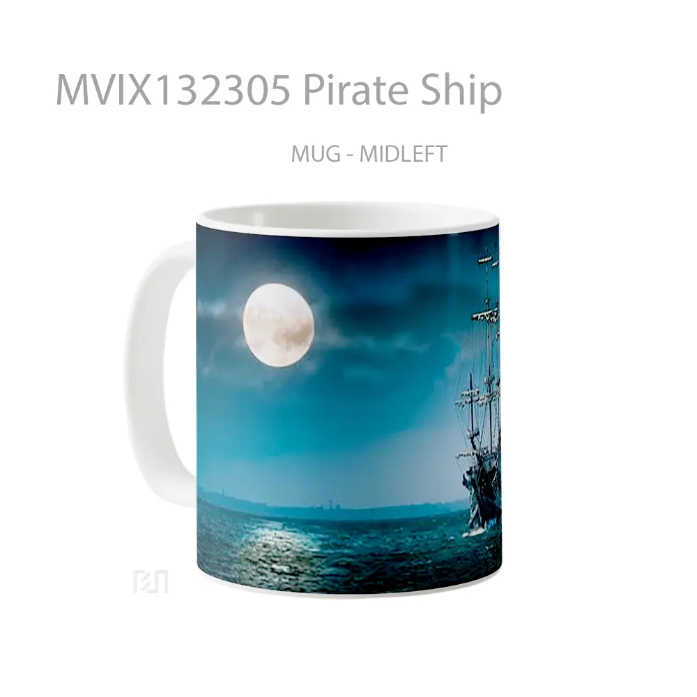 Mug Pirate Ship Gelas Keramik Unik - All-side / Desain