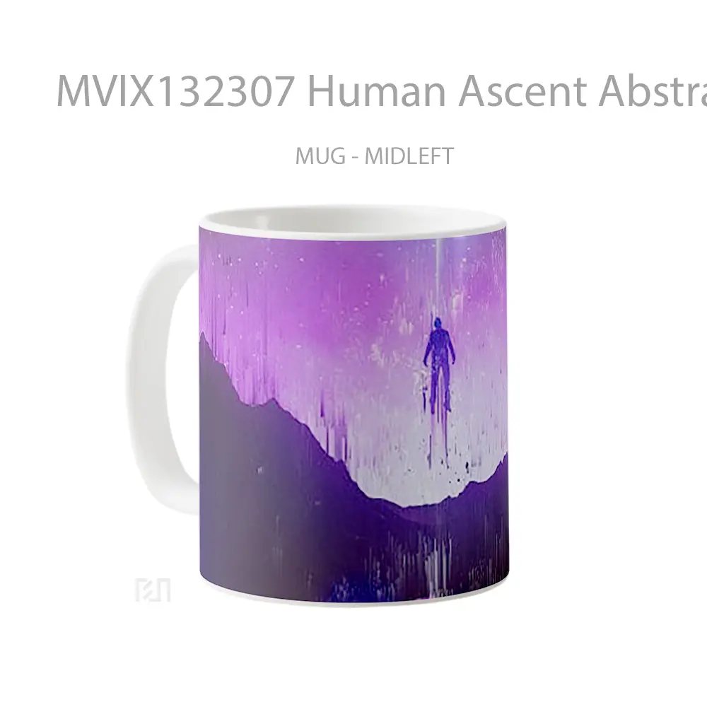 Mug Human Ascent Abstract Art Gelas Seni Modern - All-side / Desain