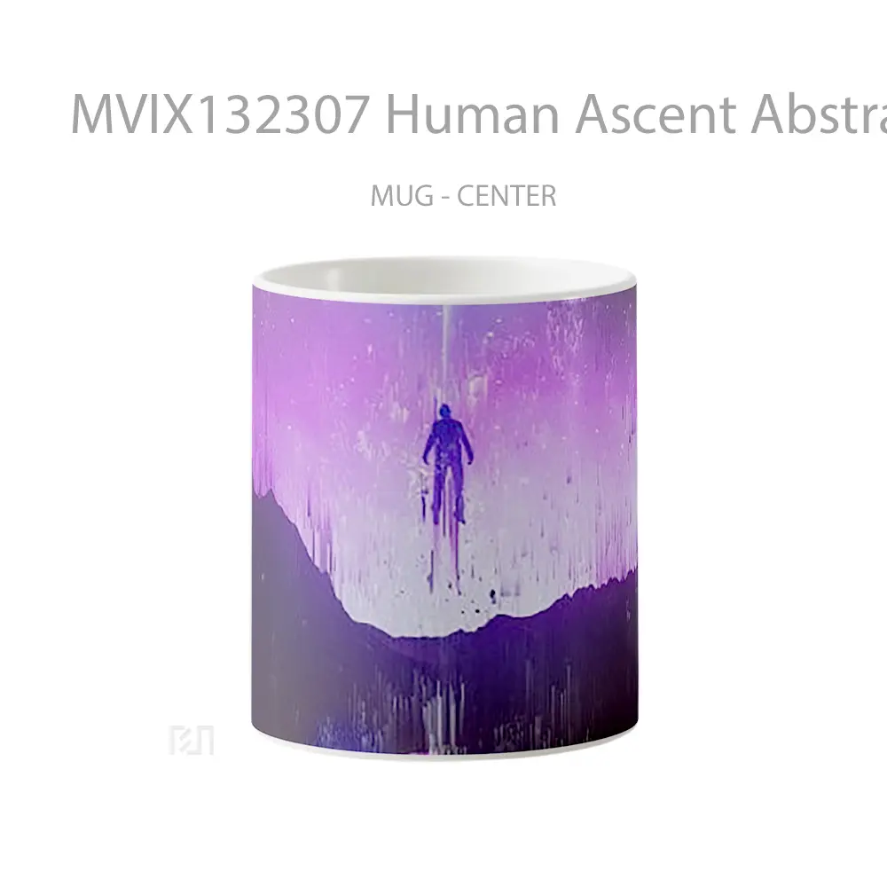 Mug Human Ascent Abstract Art Gelas Seni Modern