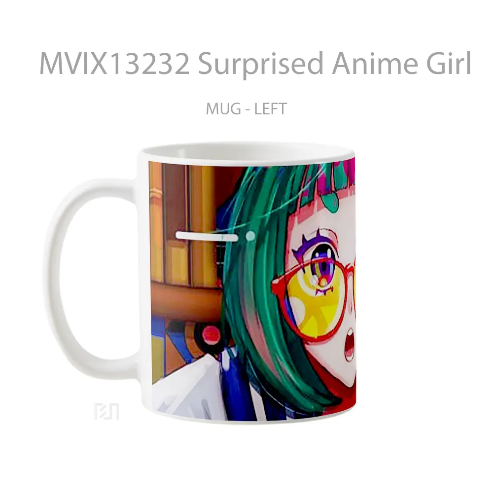 Mug Surprised Anime Girl Cangkir Anime - All-side / Desain