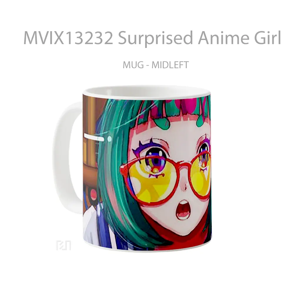 Mug Surprised Anime Girl Cangkir Anime - All-side / Desain