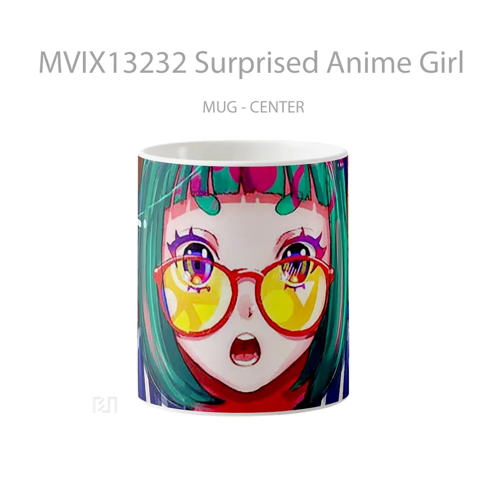 Mug Surprised Anime Girl Cangkir Anime