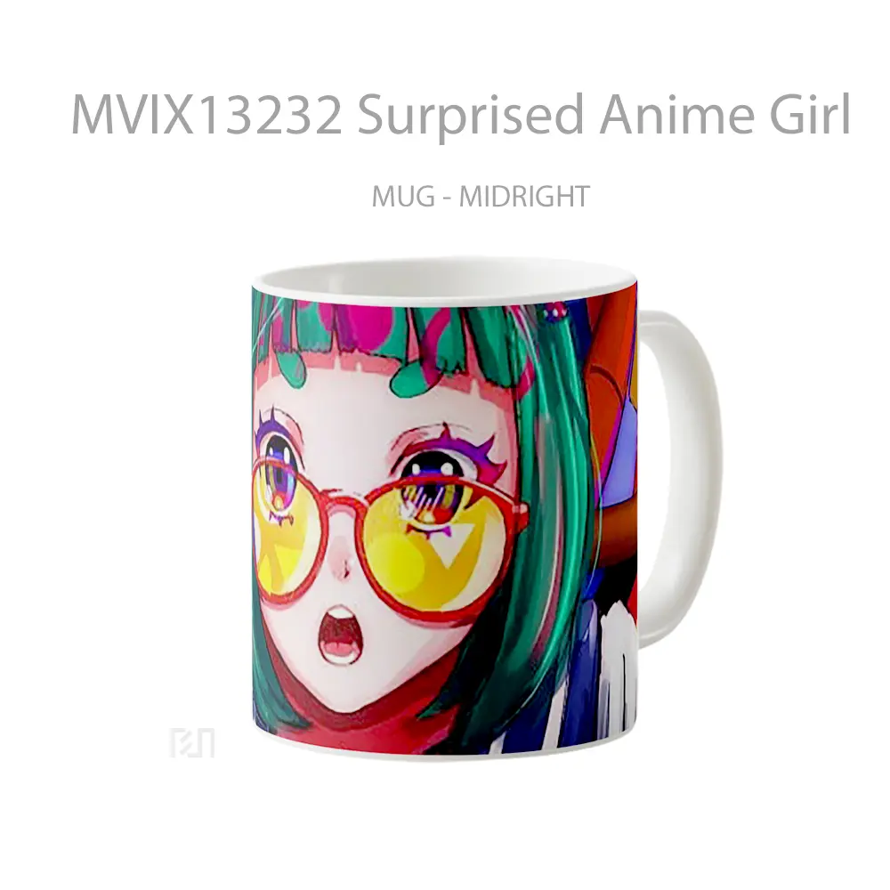 Mug Surprised Anime Girl Cangkir Anime - All-side / Desain