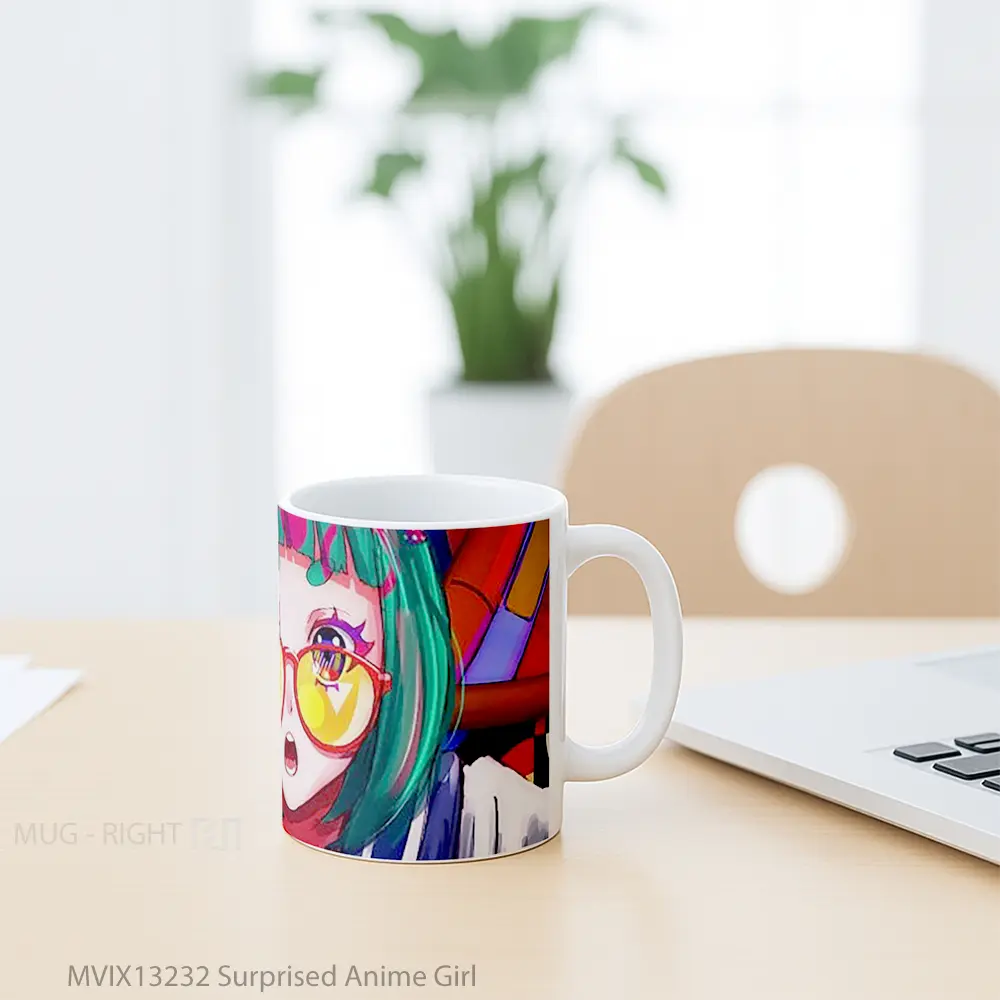 Mug Surprised Anime Girl Cangkir Anime - All-side / Desain