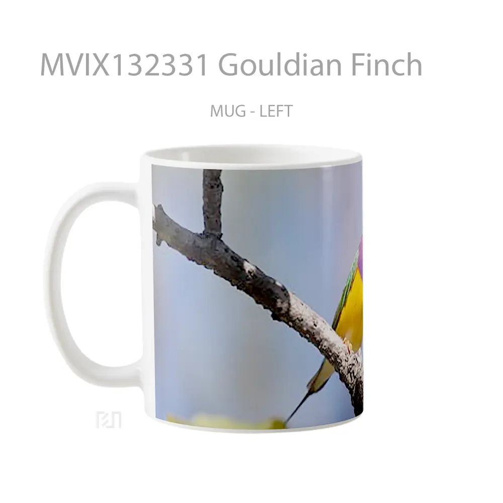 Mug Gouldian Finch Gelas Keramik Unik - All-side / Desain