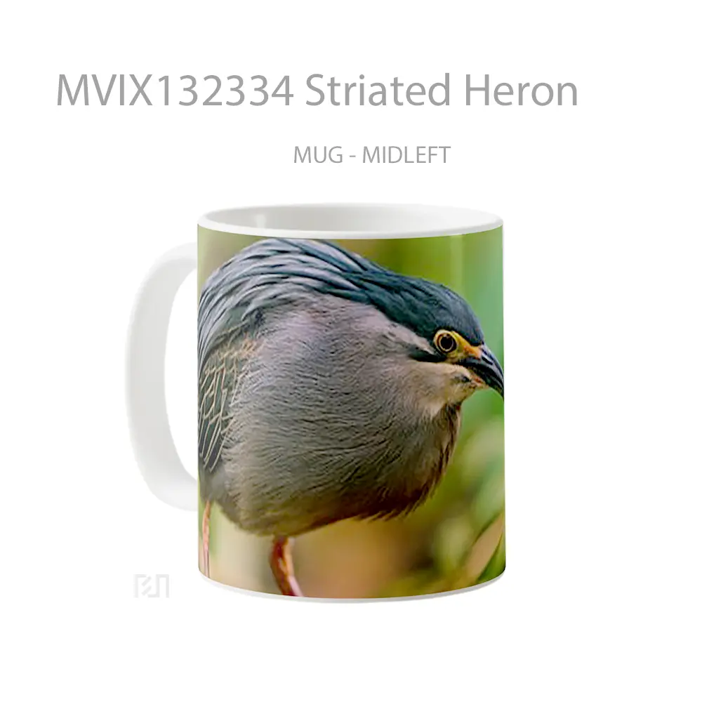 Mug Striated Heron Gelas Keramik Unik - All-side / Desain