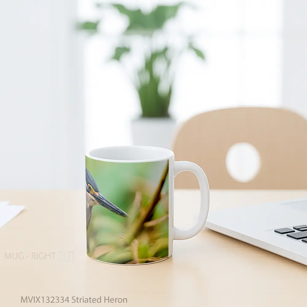 Mug Striated Heron Gelas Keramik Unik - All-side / Desain