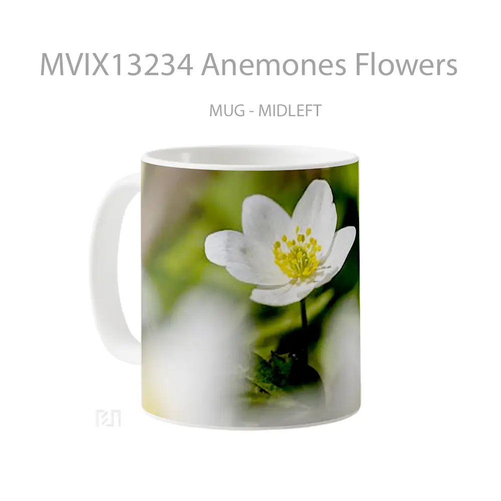 Mug Anemones Flowers Gelas Pemandangan Alam - All-side / Desain