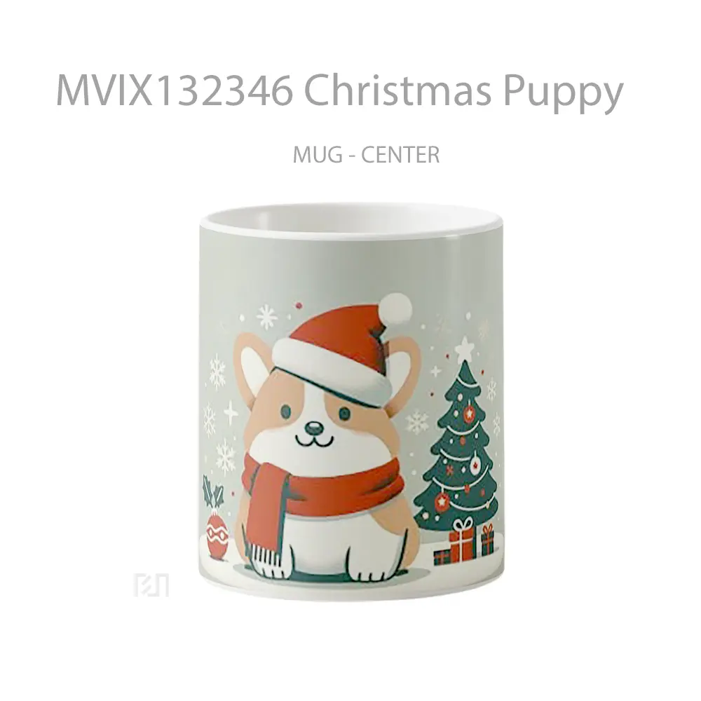 Mug Christmas Puppy Gelas Hewan Lucu