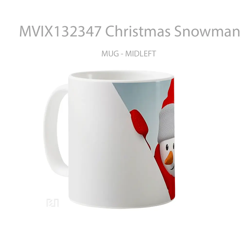 Mug Christmas Snowman V1 Gelas Keramik Unik - All-side / Desain